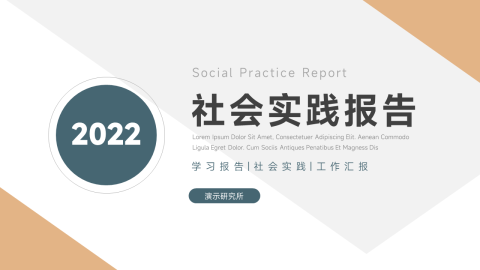 极简大气社会实践报告PPT模板
