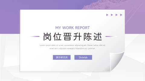 紫色纹理岗位晋升陈述PPT