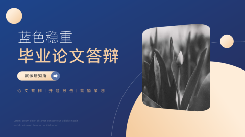 蓝色稳重毕业论文答辩PPT模板