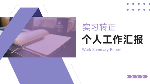 紫色杂志风图文个人工作汇报PPT