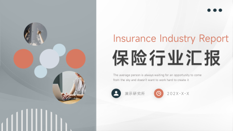 扁平欧美风保险行业汇报PPT
