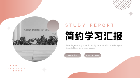 粉色大气简约学习汇报PPT