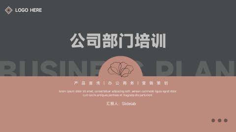 深色沉稳公司部门培训PPT