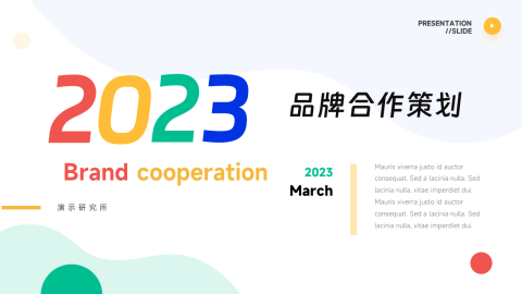 创意炫彩品牌合作策划PPT模板