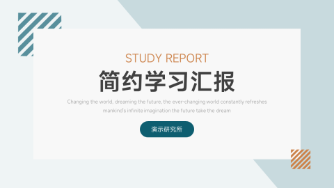 大气双色简洁学习汇报PPT