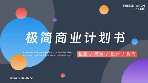 多彩极简商业计划书PPT模板