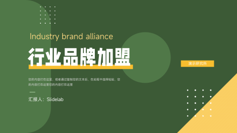 绿色简洁几何行业品牌加盟PPT