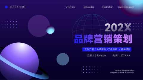 星球弥散品牌营销策划PPT模板