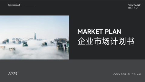 极简主义黑白企业市场计划书PPT