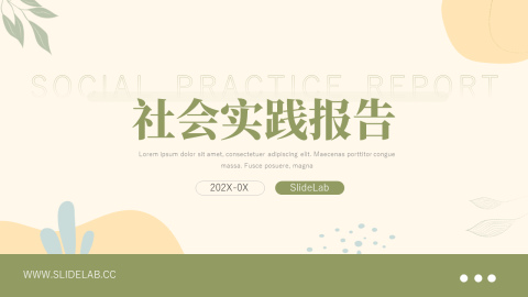 文艺实用风社会实践报告PPT模板
