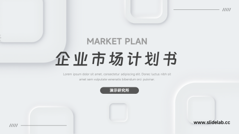 微粒体阴影企业市场计划书PPT模板