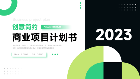 前沿创意简约商业项目计划书PPT模板