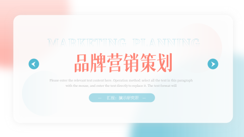 时尚简约弥散风品牌营销策划PPT模板