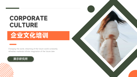 文艺橙绿企业文化培训PPT模板