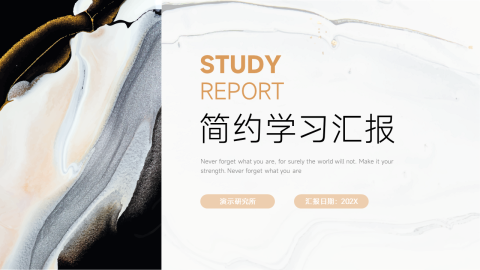 流金极简风学习汇报PPT模板