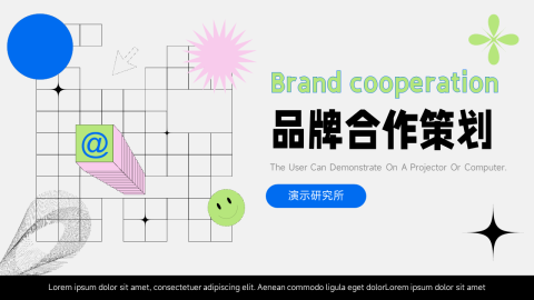 个性潮流贴画品牌合作策划PPT模板