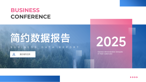 红蓝双色简洁数据报告PPT模板