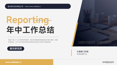 金色简约商务年中总结汇报PPT模板