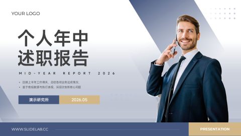 蓝紫扁平财务分析PPT模板