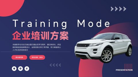 深蓝潮流汽车商务企业培训方案PPT模板