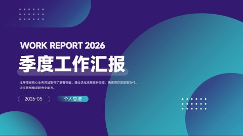 蓝紫渐变科技风季度工作汇报PPT模板