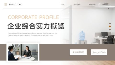 米灰简约商务风企业实力展示PPT模板