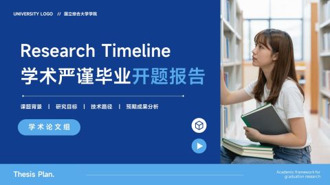 蓝色现代学术风毕业论文开题汇报PPT模板