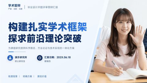 蓝色学术简约答辩汇报毕业设计PPT模板