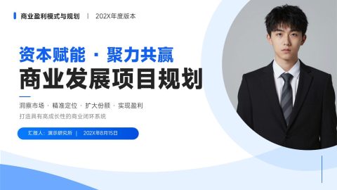 商务蓝简约资本商业发展项目规划PPT模板