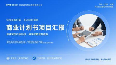 商务蓝简约金融商业计划项目汇报PPT模板