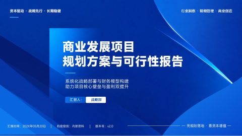 深蓝科技商务商业发展项目规划PPT模板