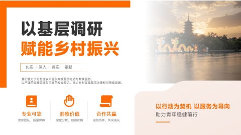 橙色务实简约乡村振兴基层调研PPT模板