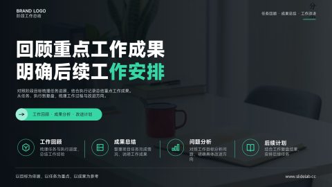 黑绿科技商务风工作成果总结规划PPT模板